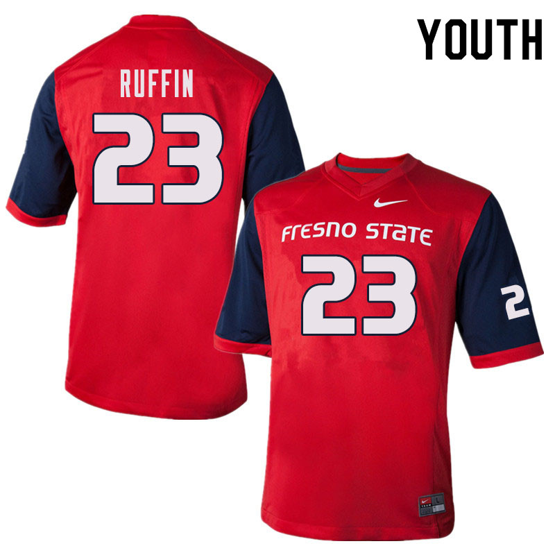 Youth #23 Deshawn Ruffin Fresno State Bulldogs College Football Jerseys Sale-Red - Click Image to Close